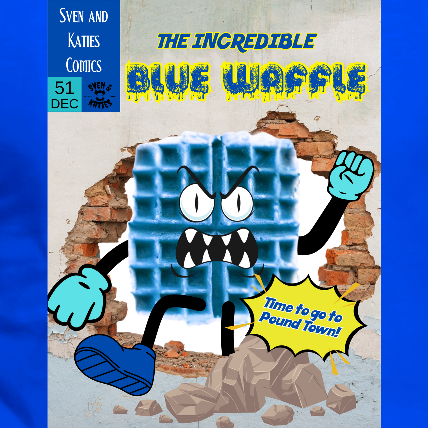 The Incredible Blue Waffle Comic Shirt